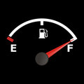 Image of a full fuel gage for gas pump money saving tips article